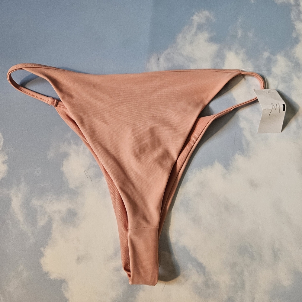 Coral Pink High Leg Bikini Bottom Brazilian Bikini Bottom - Picture 2 of 10